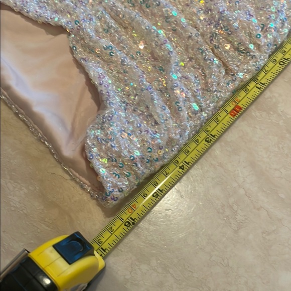 Sequin Mini Skirt size Small Champagne Sparkly Glitter Prom After Party - Picture 12 of 17